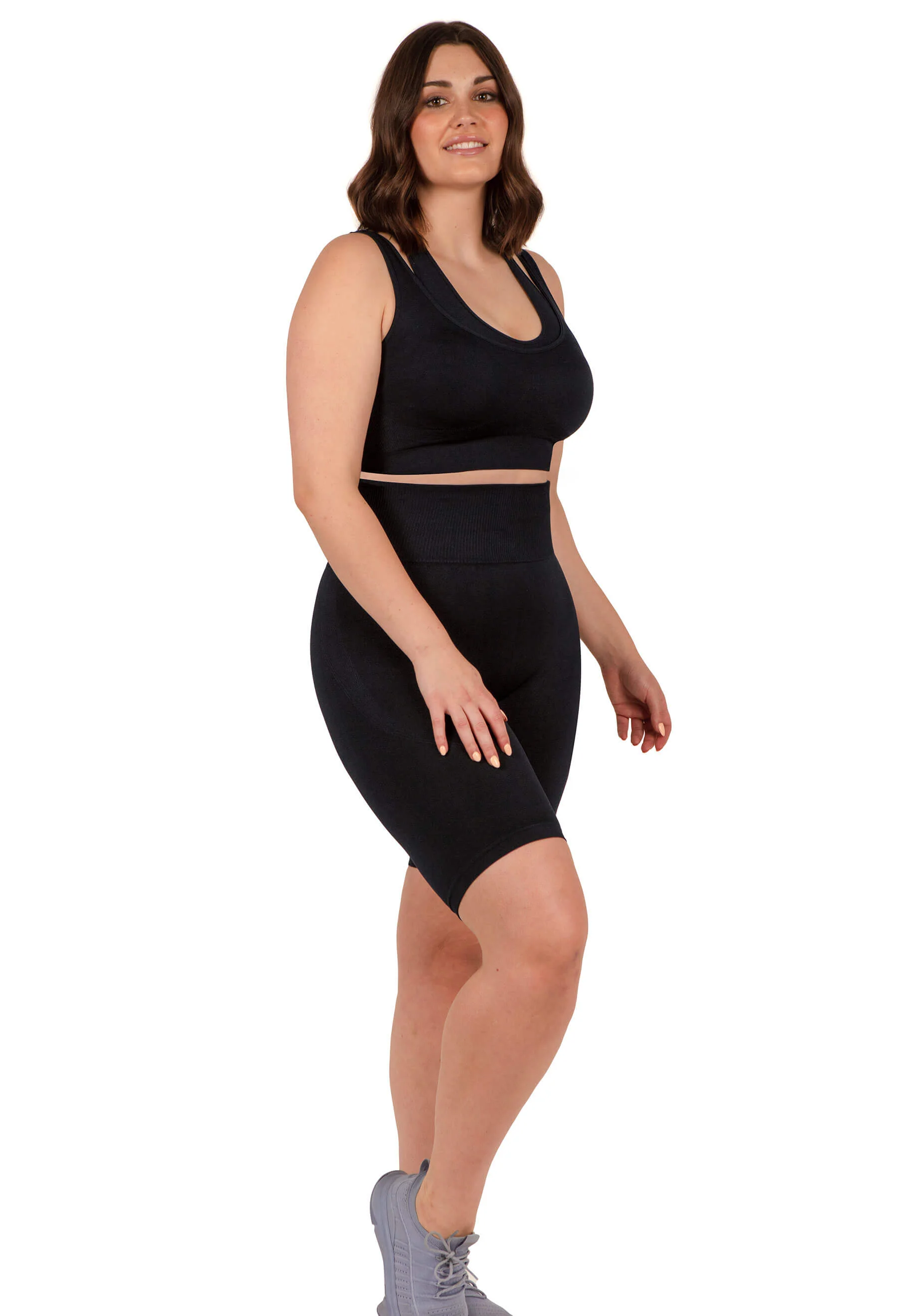 Seamless High Waist Long Biker Shorts - 3 Pack - Image 12