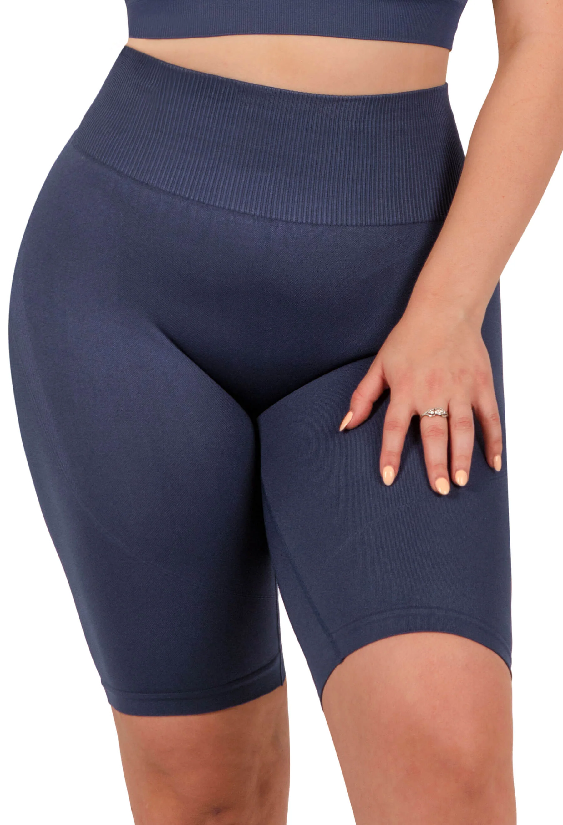 Seamless High Waist Long Biker Shorts - 3 Pack - Image 14