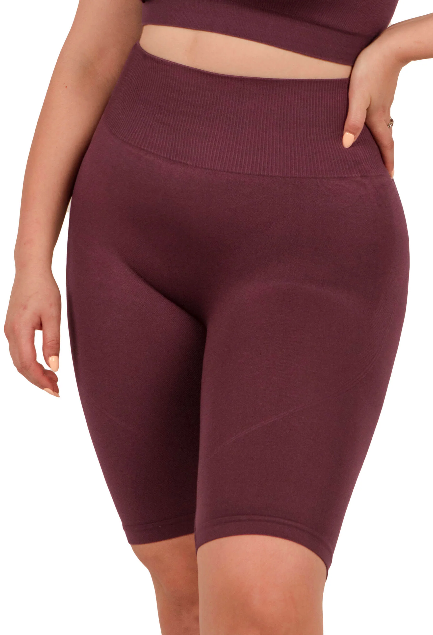Seamless High Waist Long Biker Shorts - 3 Pack - Image 3