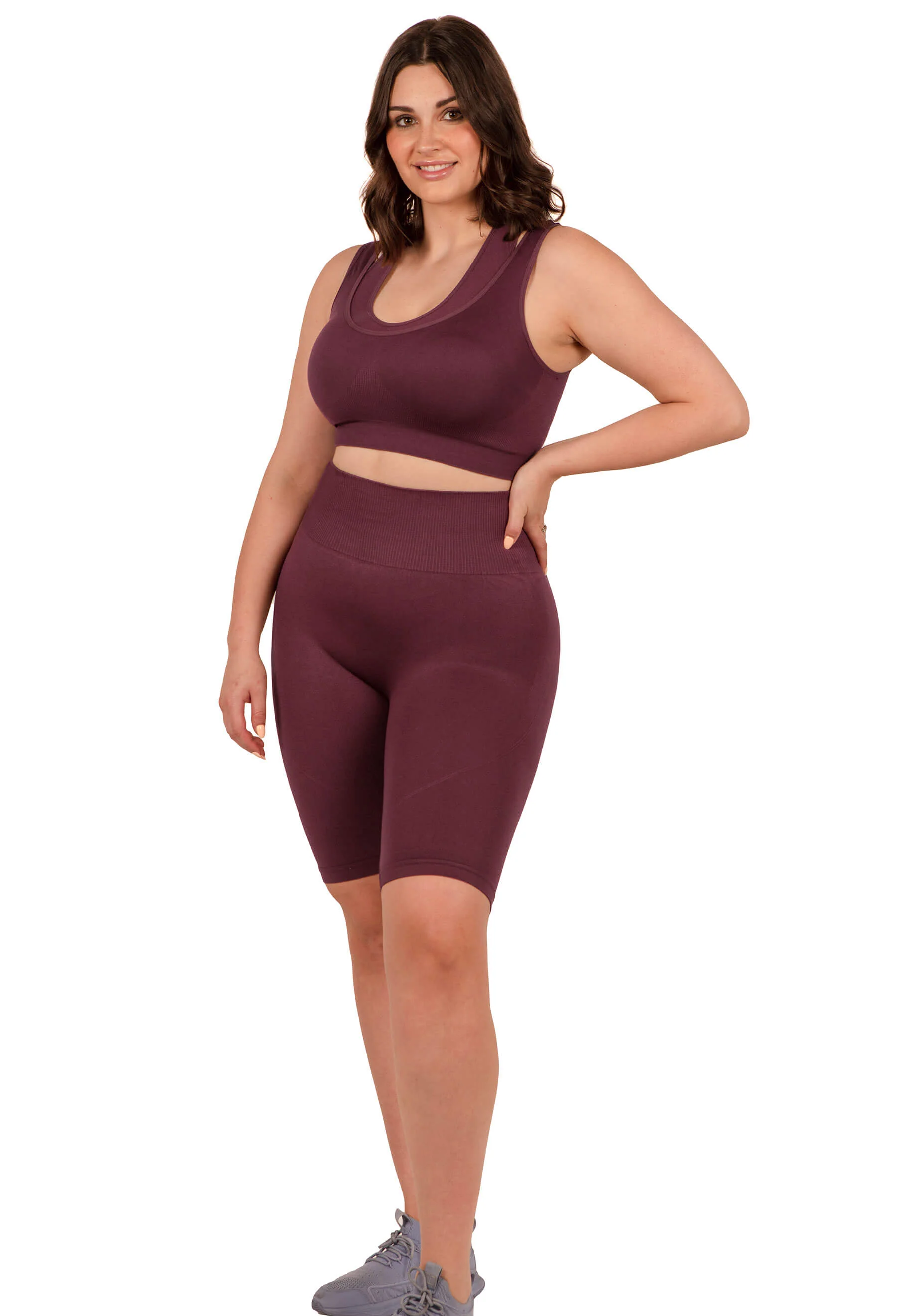 Seamless High Waist Long Biker Shorts - 3 Pack - Image 6
