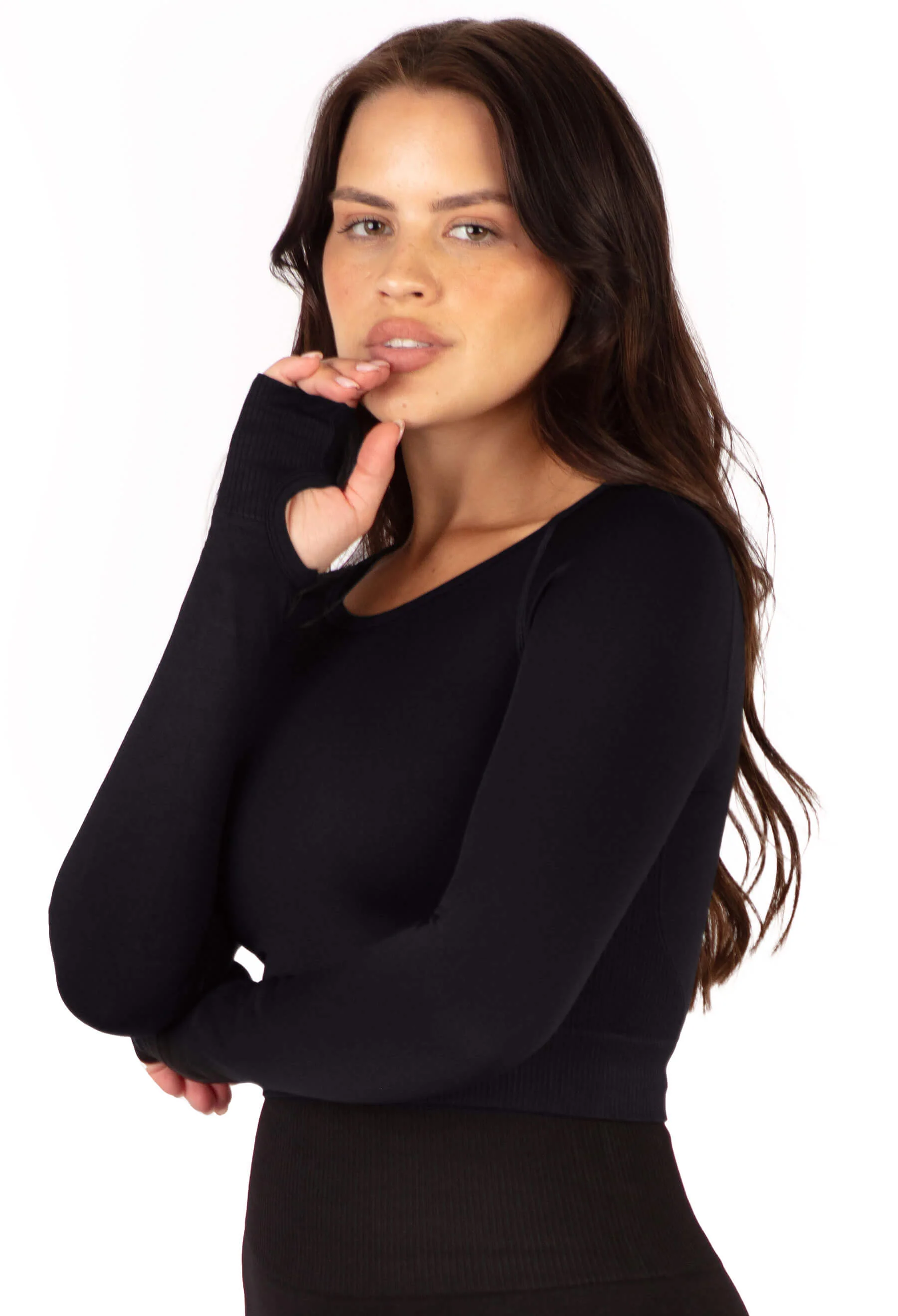 Seamless Long Sleeve Crop Top - 2 Pack - Image 5