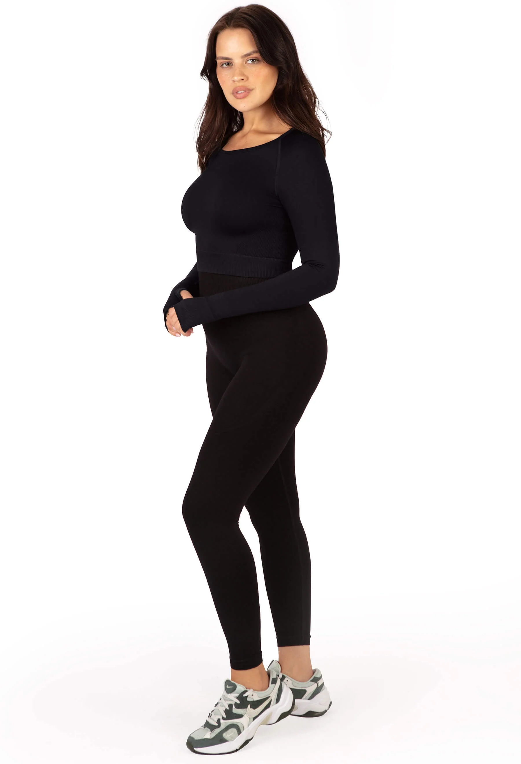 Seamless Long Sleeve Crop Top - 2 Pack - Image 6