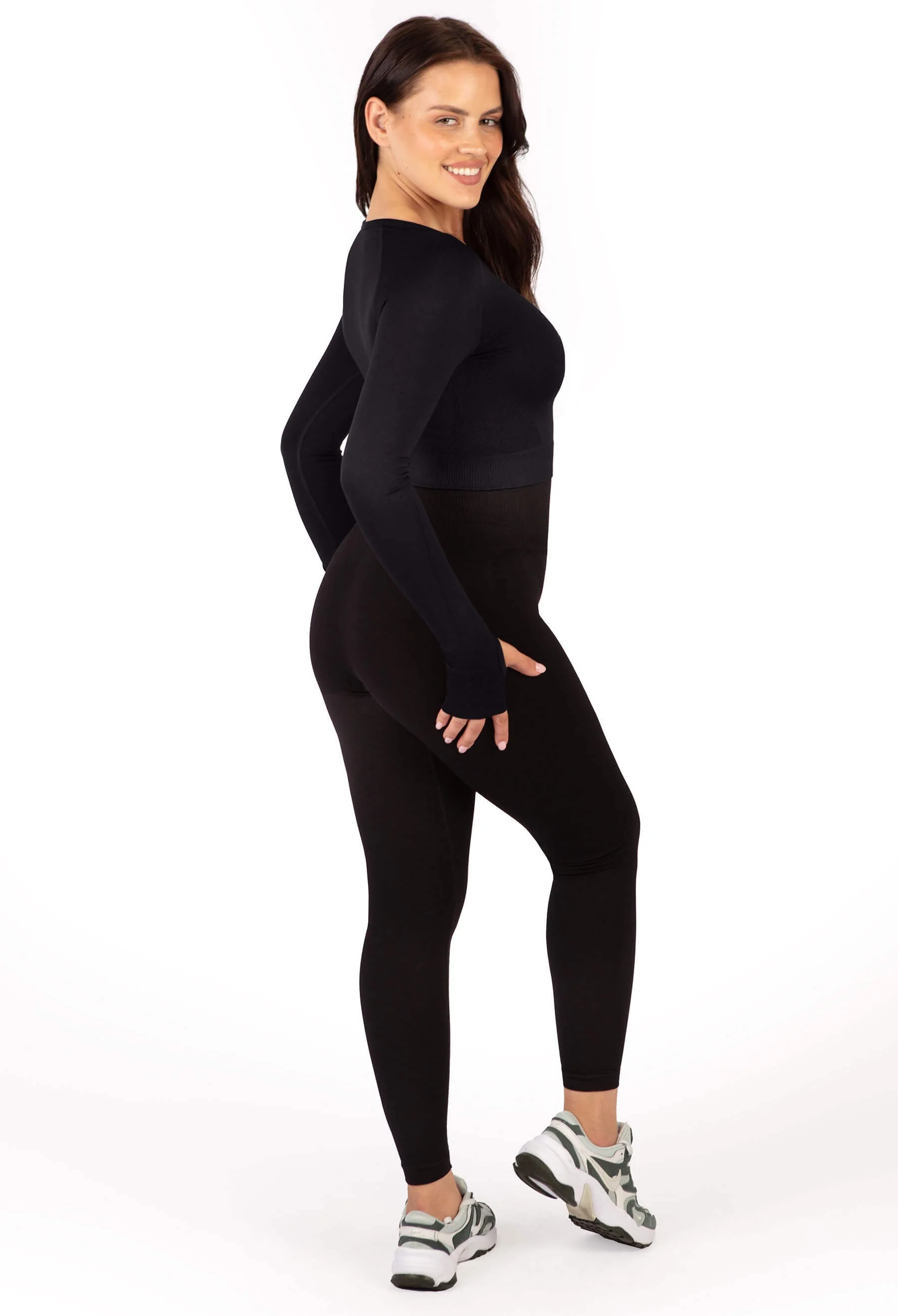 Seamless Long Sleeve Crop Top - 2 Pack - Image 9
