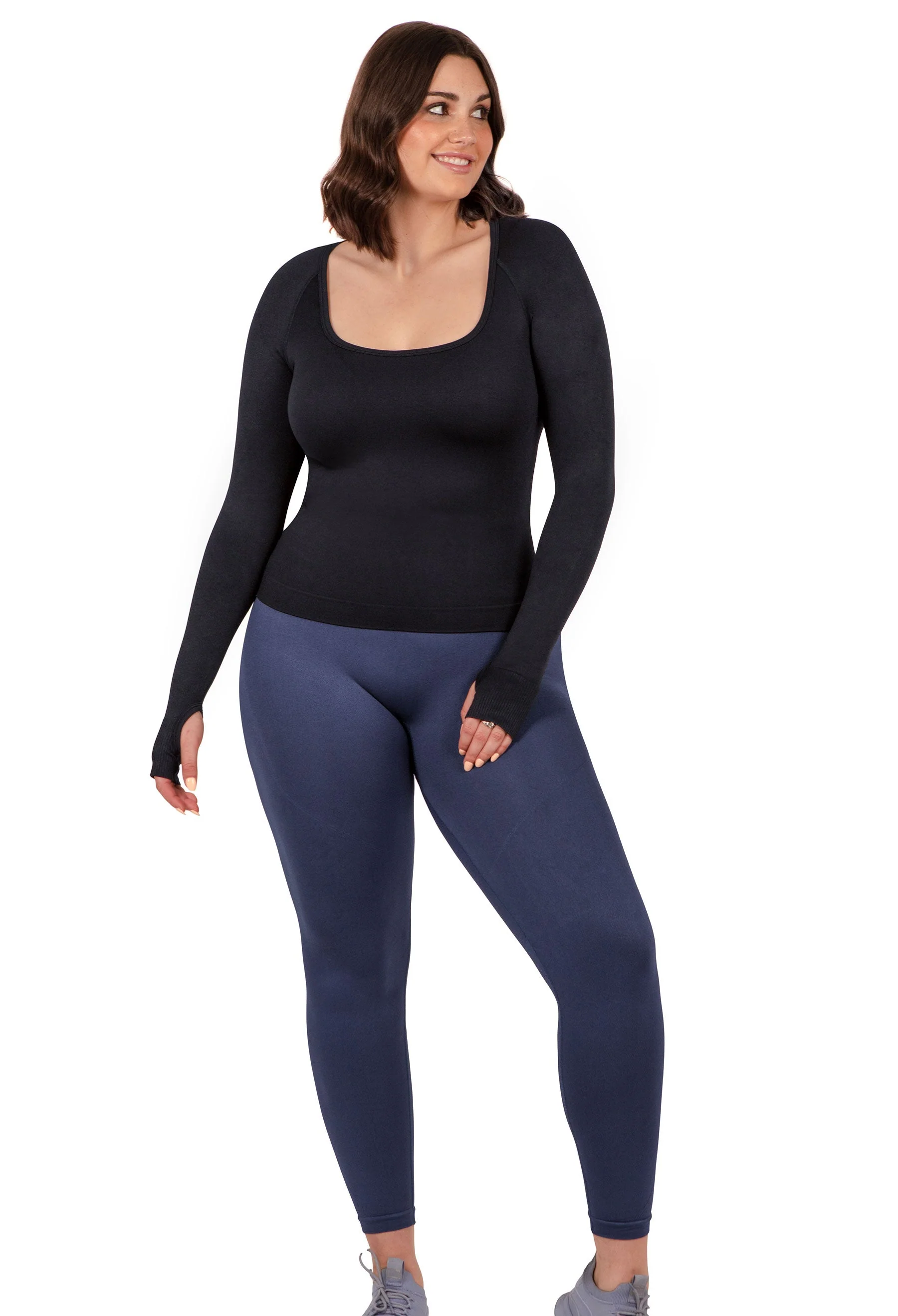 Seamless Square Neck Long Sleeve Top - 2 Pack - Image 12