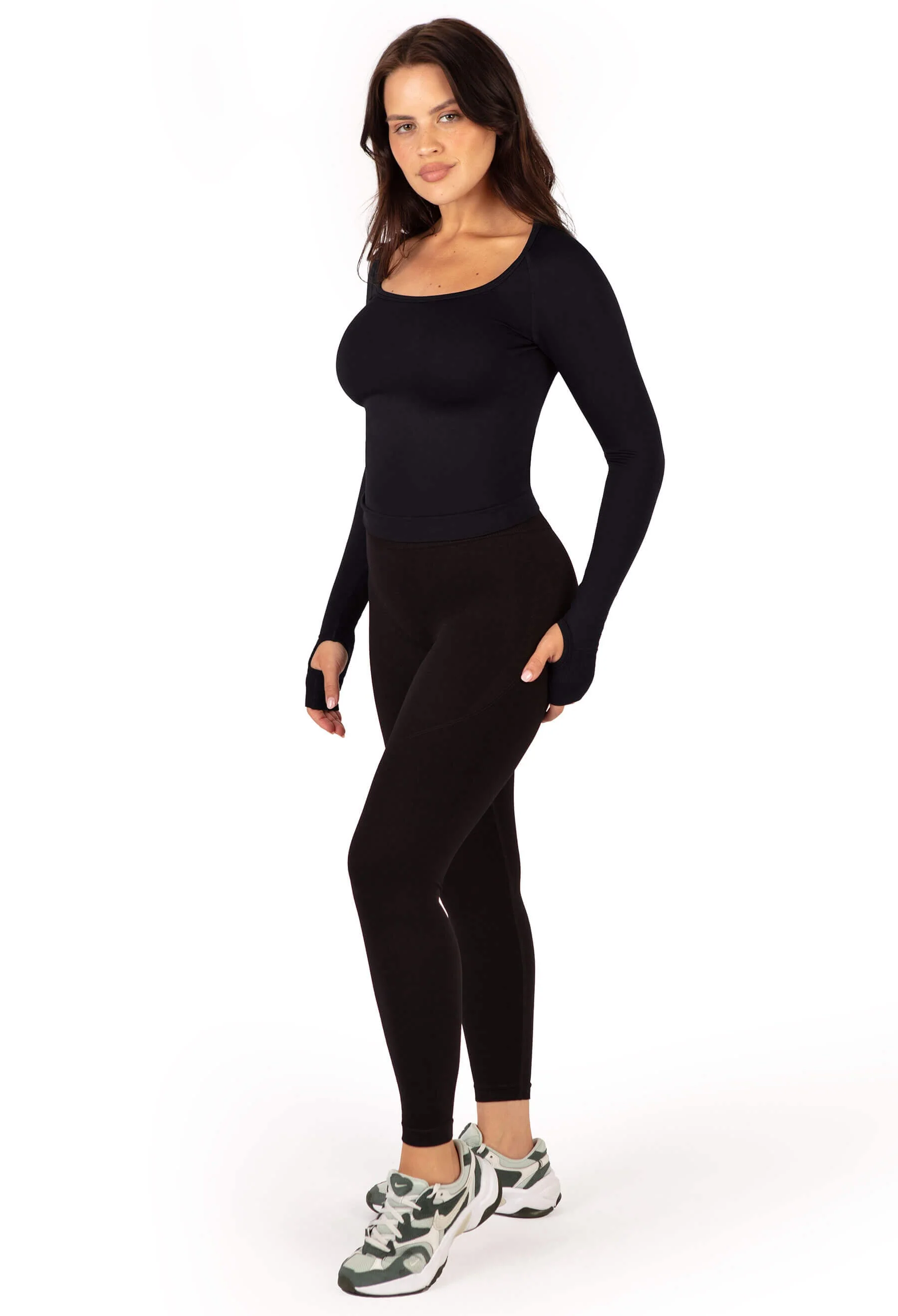 Seamless Square Neck Long Sleeve Top - 2 Pack - Image 5
