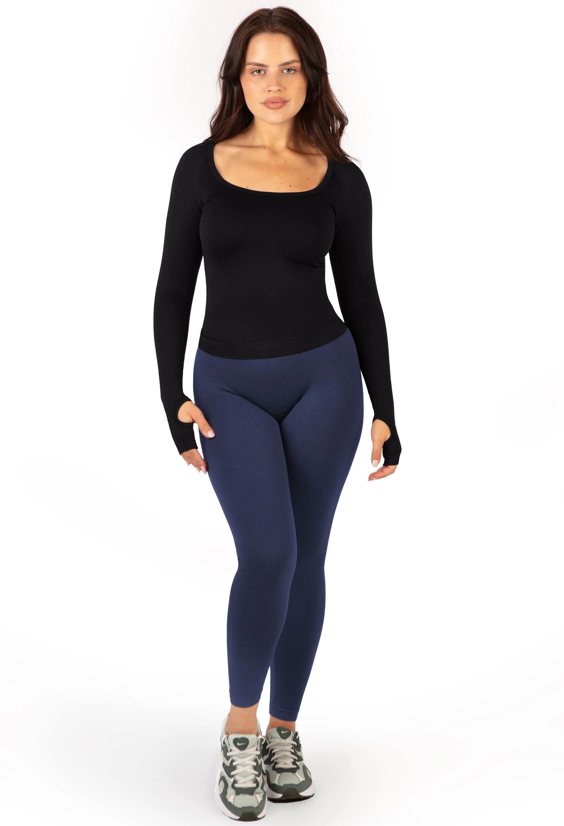 Seamless Square Neck Long Sleeve Top - 2 Pack - Image 6