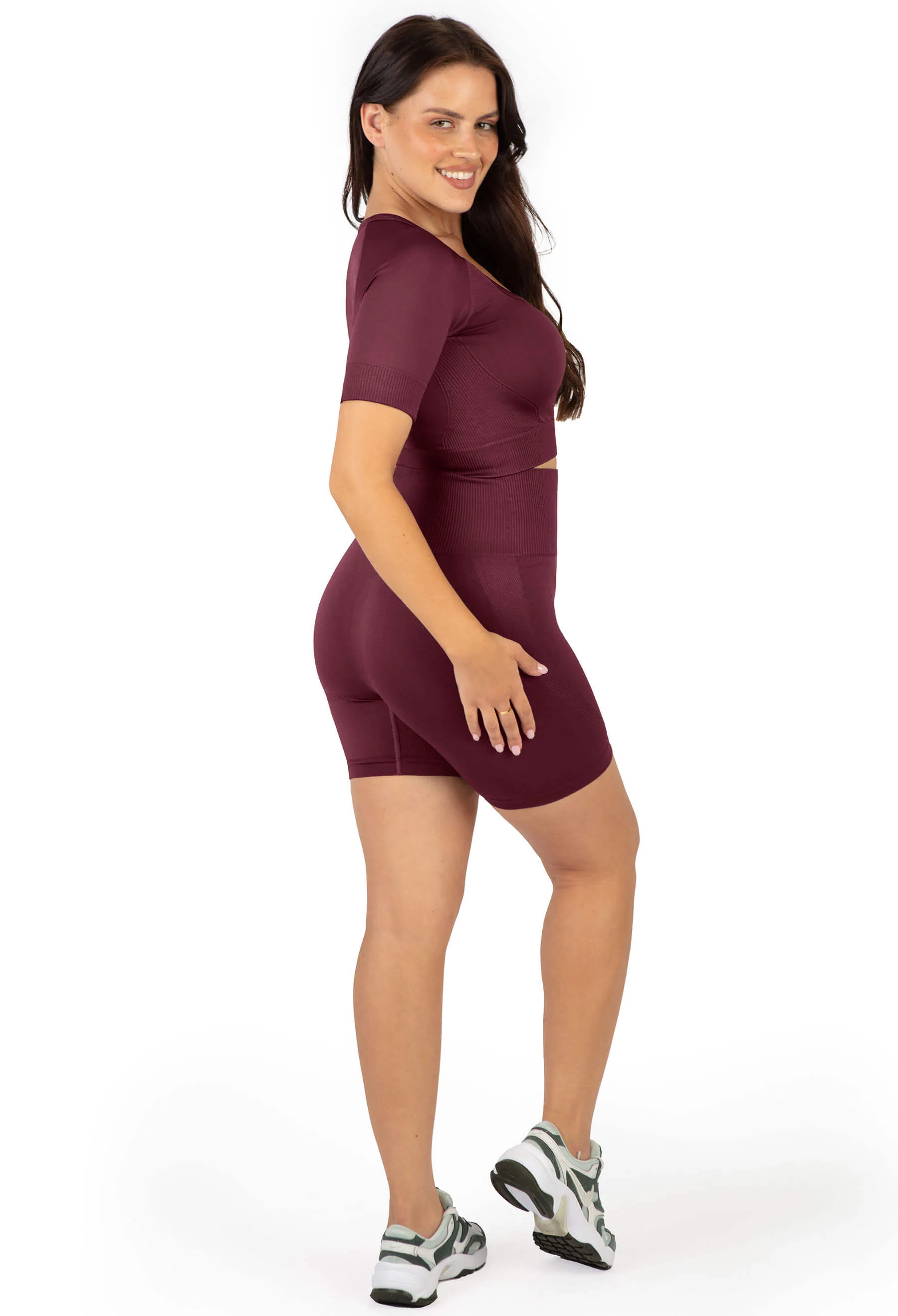 Seamless Square Neck Short Sleeve Crop Top - Image 3