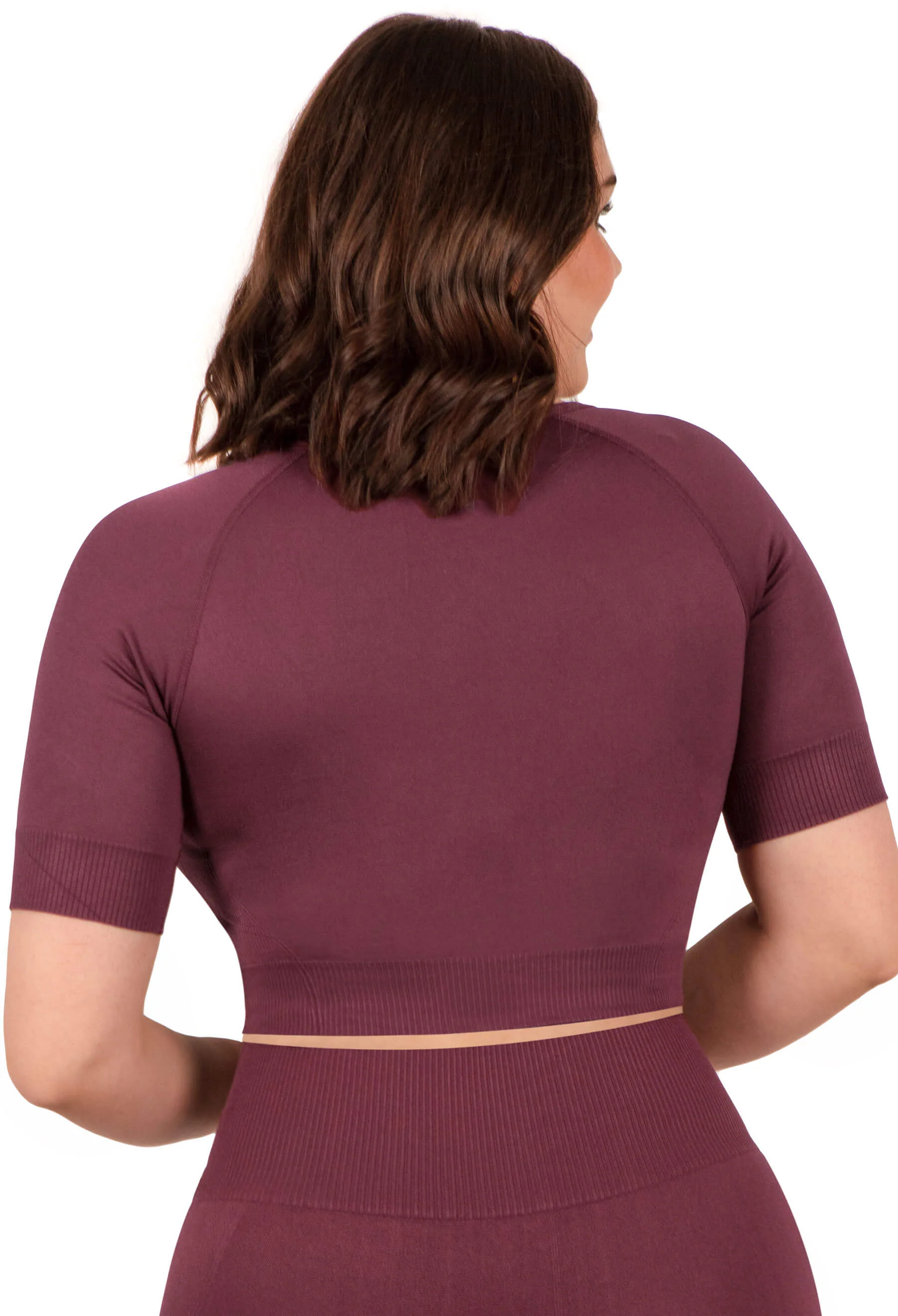 Seamless Square Neck Short Sleeve Crop Top - Image 7