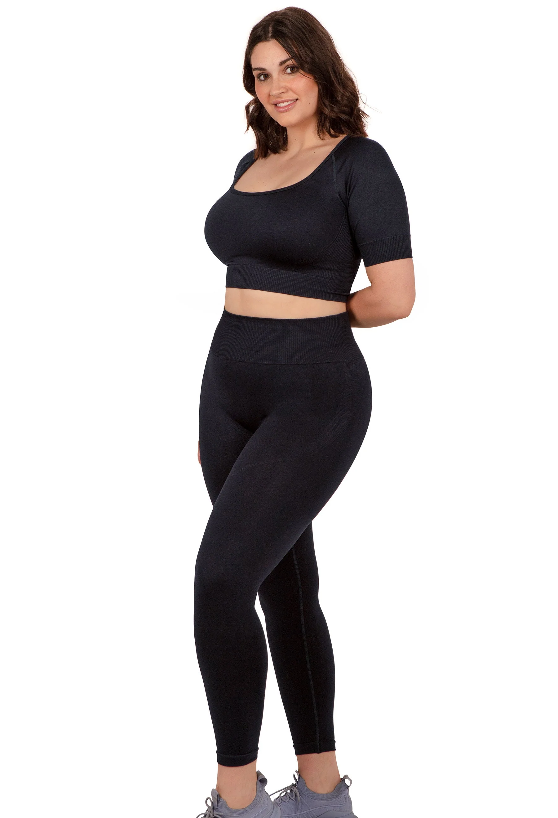 Seamless Square Neck Short Sleeve Crop Top - 2 Pack - Image 7