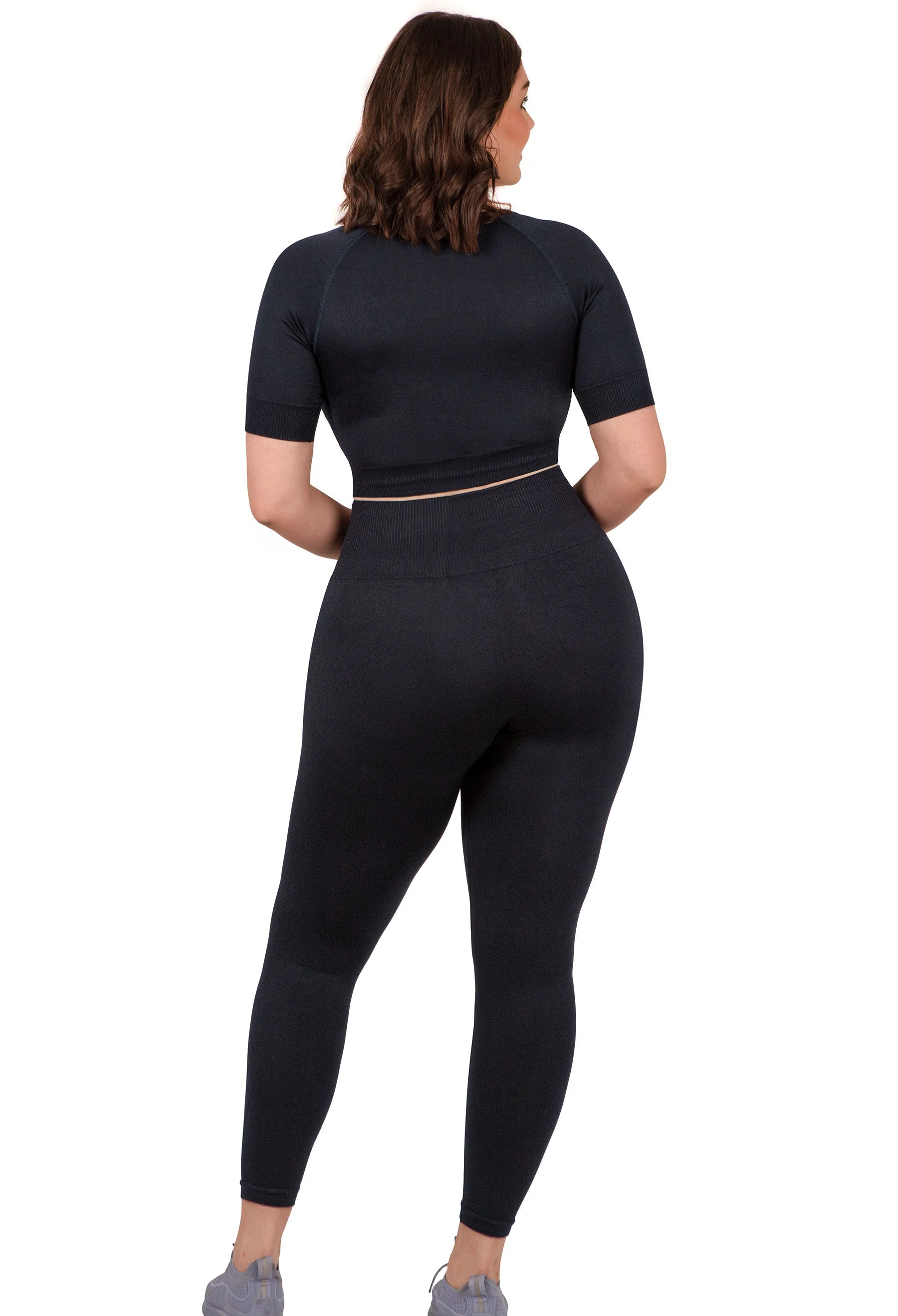 Seamless Square Neck Short Sleeve Crop Top - 2 Pack - Image 8