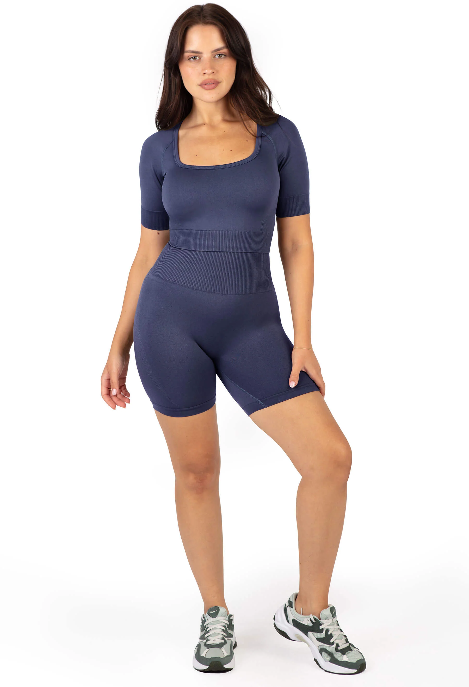 Seamless Square Neck Short Sleeve Crop Top - Image 3