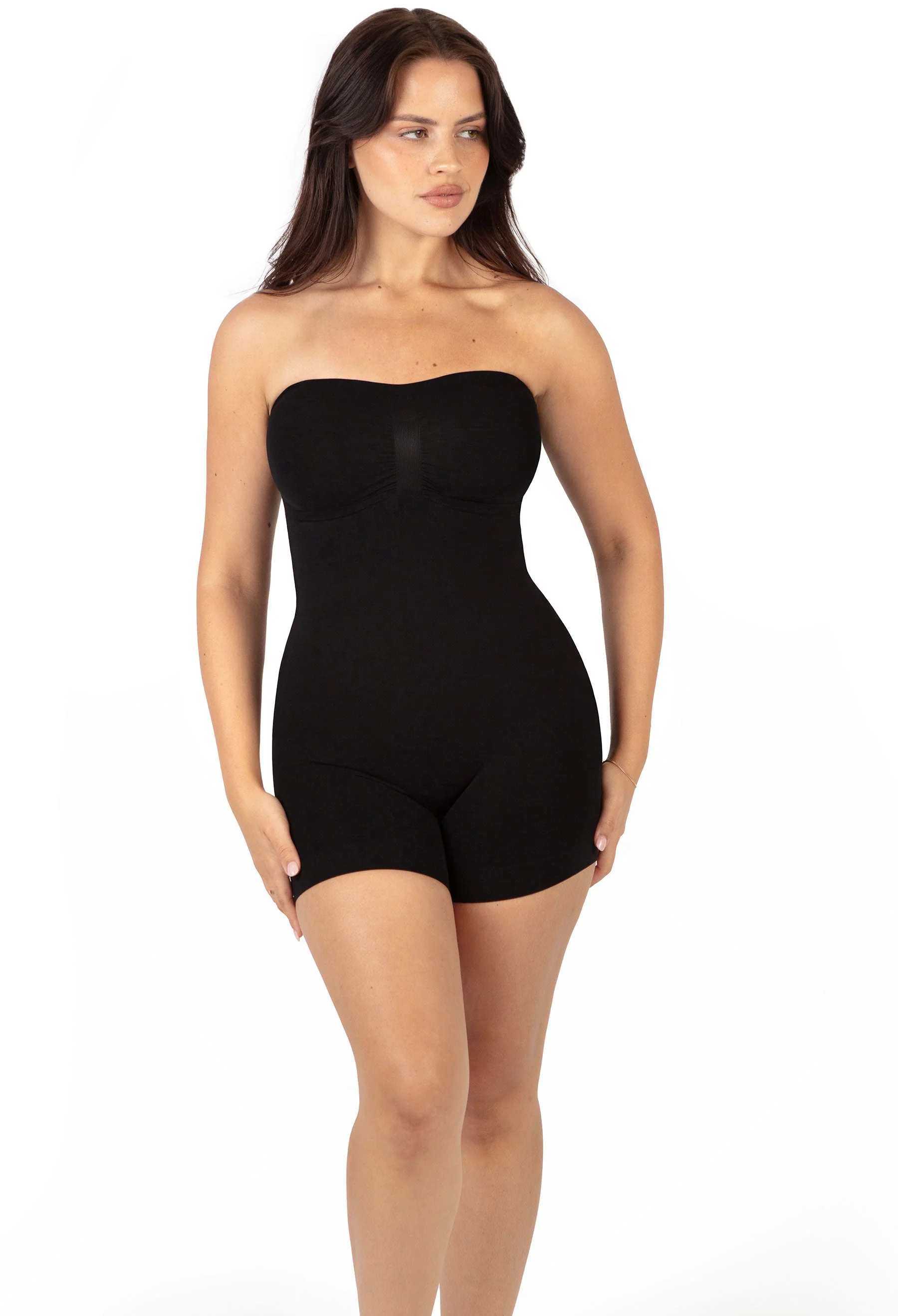 Curvy Shapewear Bodysuit Strapless Shorts | BodySleek - Image 14