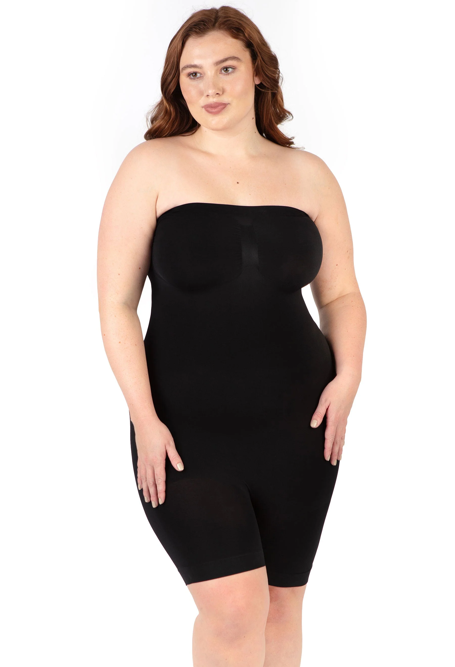 Curvy Shapewear Bodysuit Strapless Shorts | BodySleek - Image 10