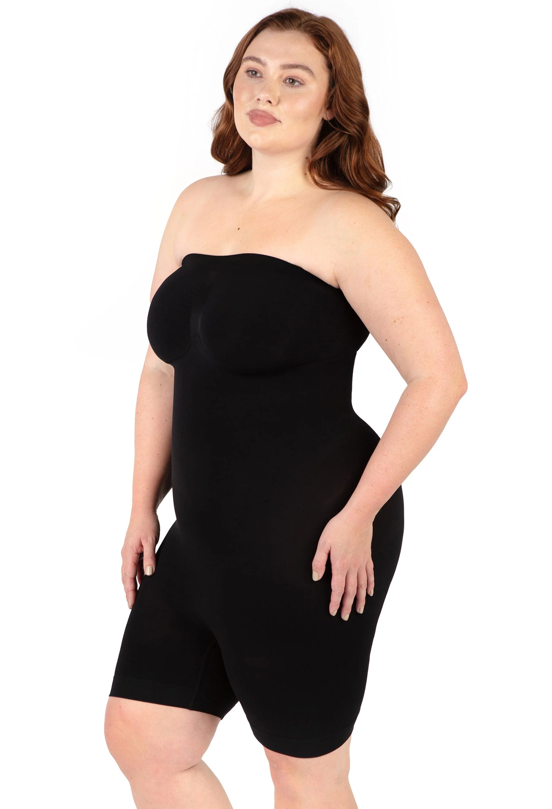 Curvy Shapewear Bodysuit Strapless Shorts | BodySleek - Image 9