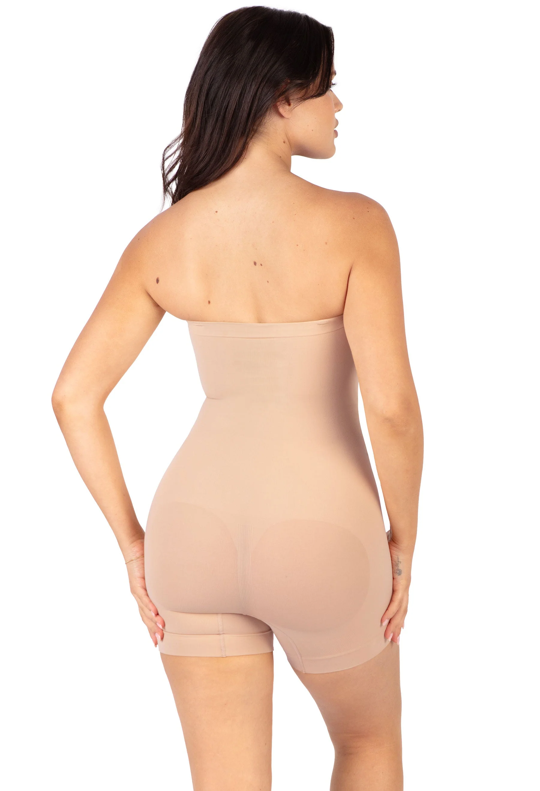 Curvy Shapewear Bodysuit Strapless Shorts | BodySleek - Image 6