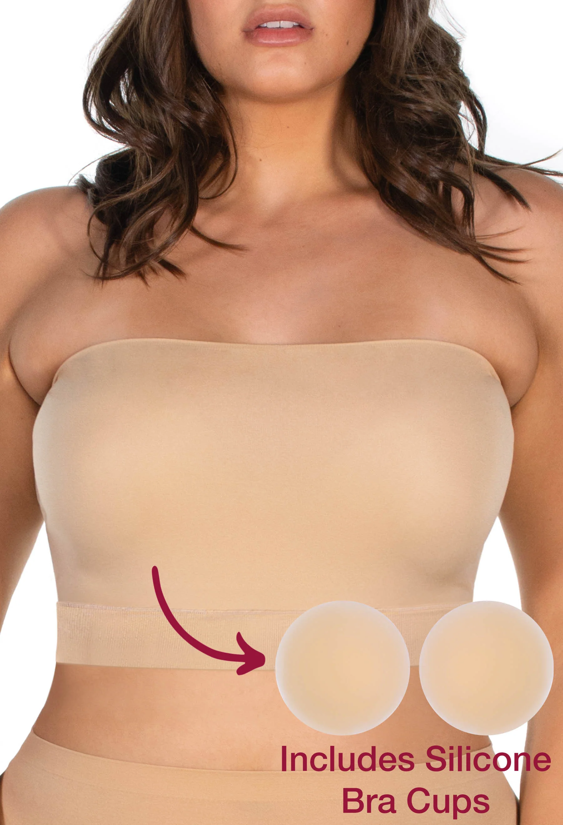 Sleek Bandeau Top with Silicone Bra Pads Set - Image 5