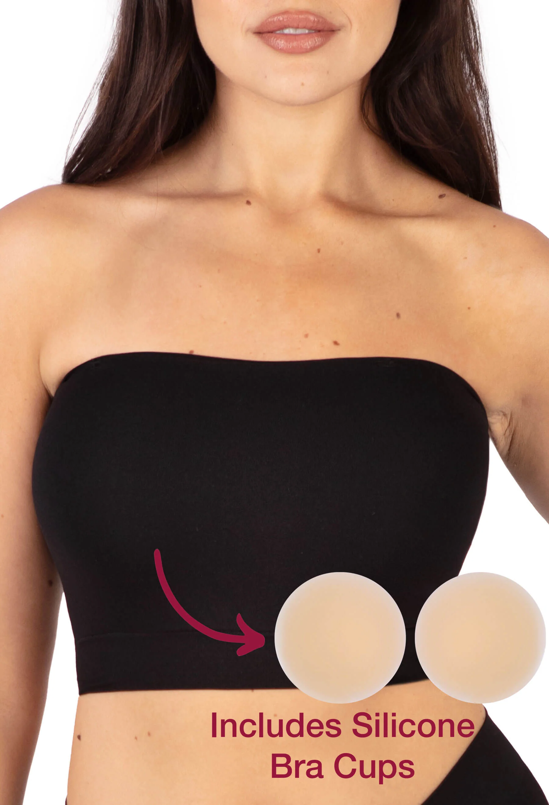 Sleek Bandeau Top with Silicone Bra Pads Set - Image 7