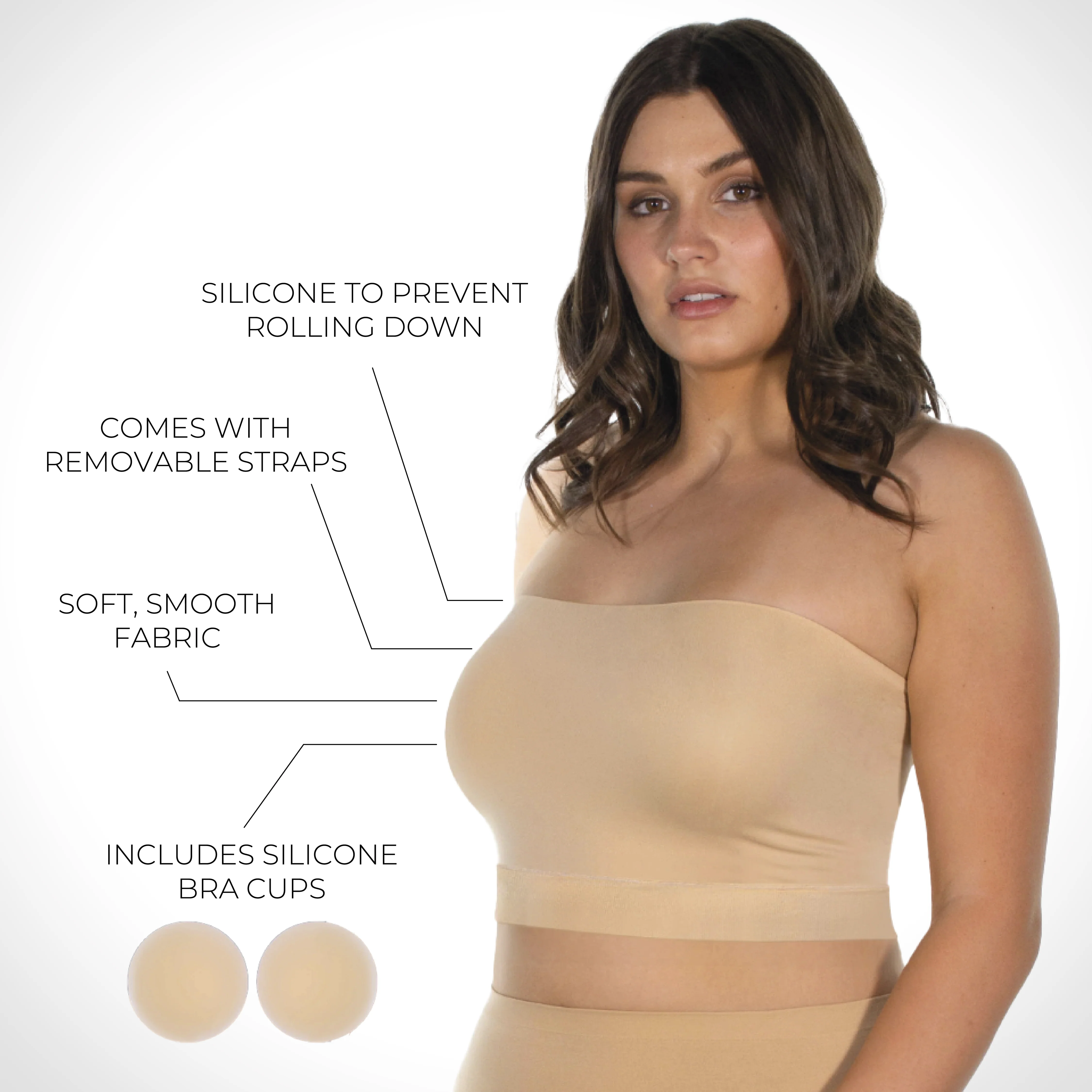 Sleek Bandeau Top with Silicone Bra Pads - Image 5