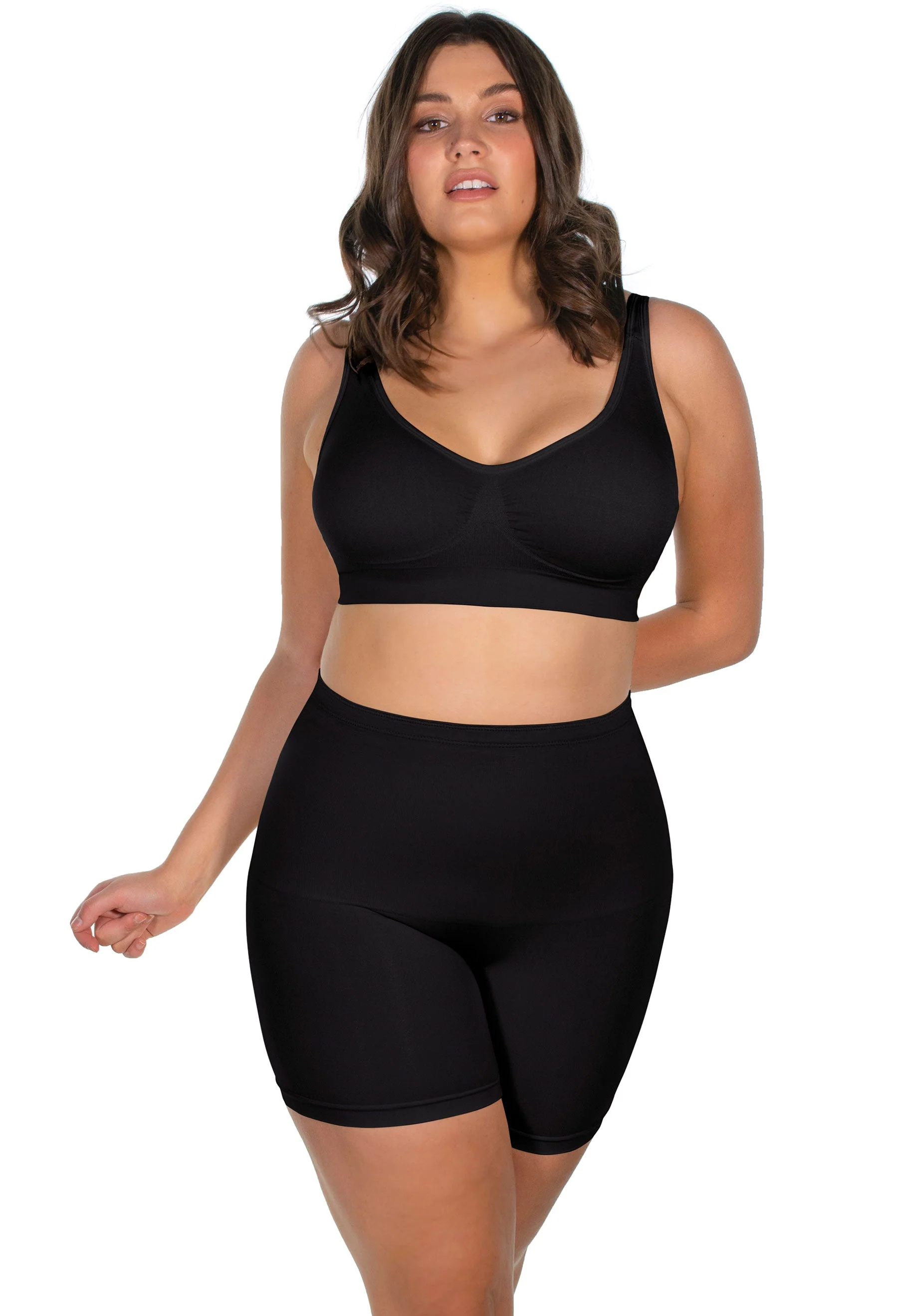 Targeted Tummy Control Stay-Up Shorts | Silicone Band - 2 Pack - Image 10