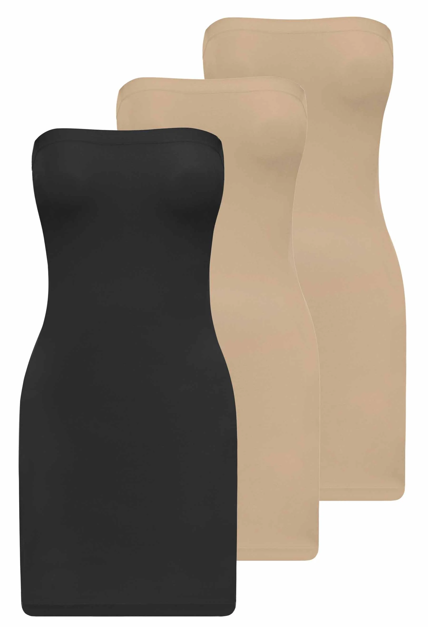 Strapless Knee Length Slip Dress - 3 PACK - Image 11
