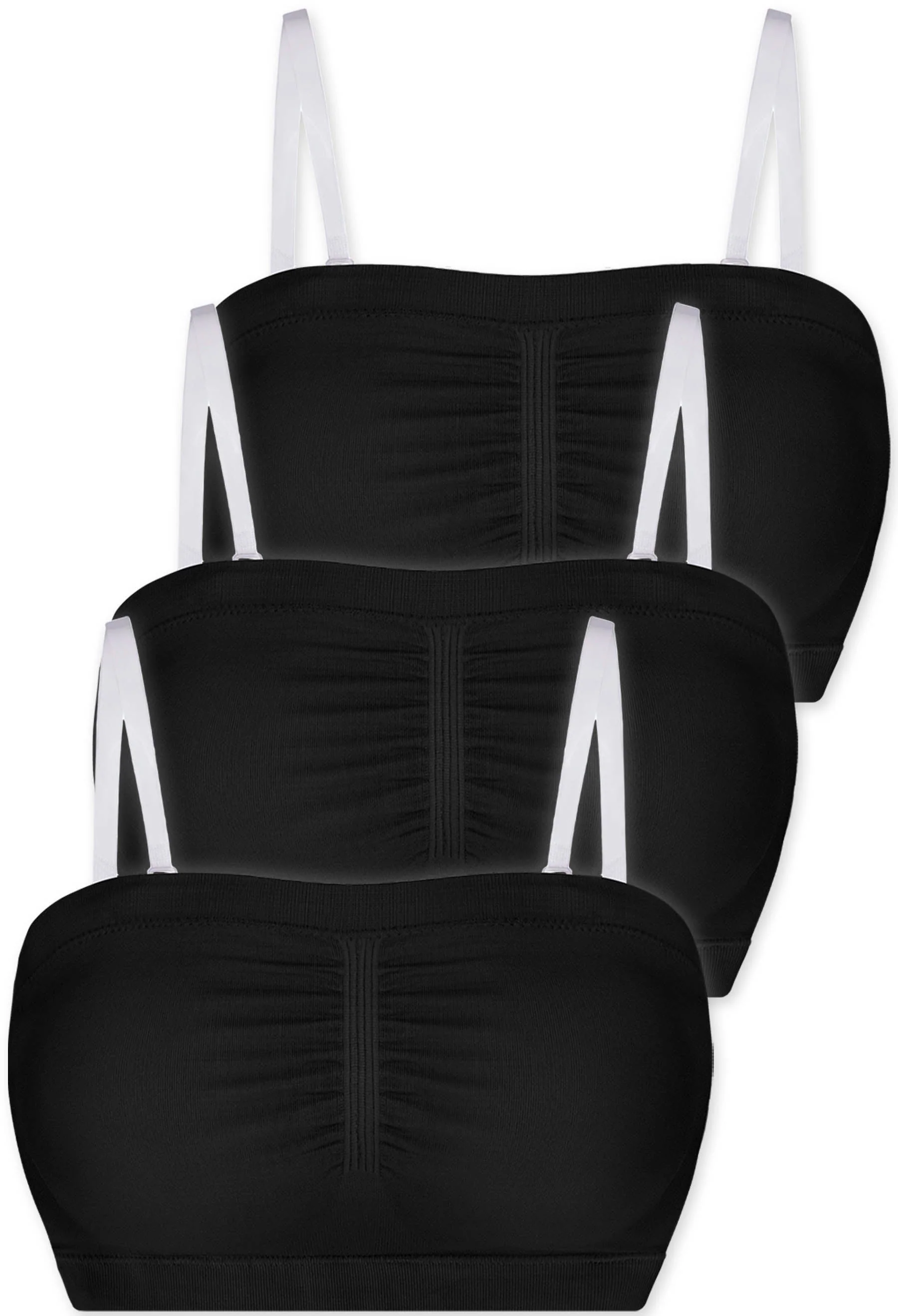 Strapless Support Bandeau with Rib Band - 3 Pack - Image 11