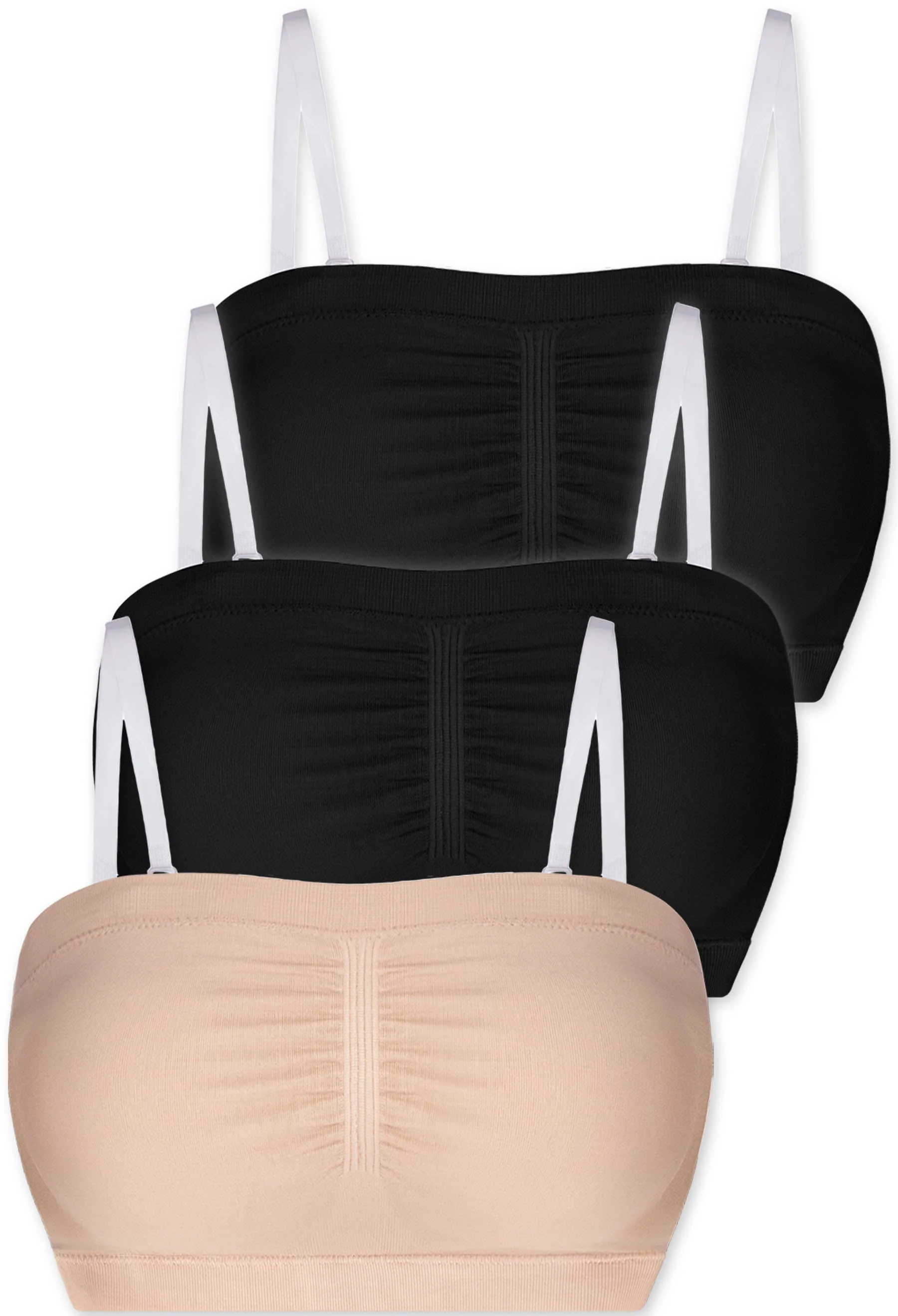 Strapless Support Bandeau with Rib Band - 3 Pack - Image 9
