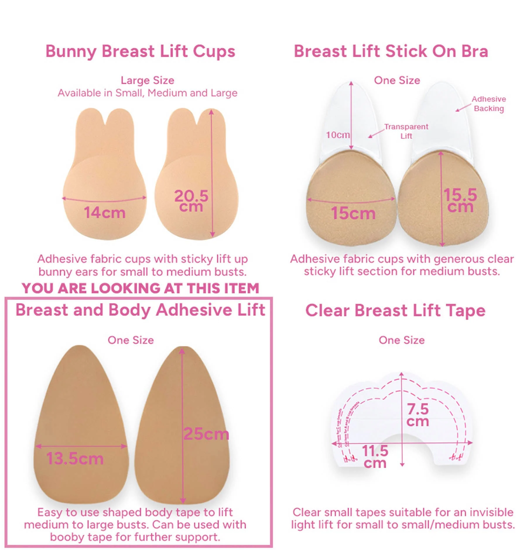 Tear Drop Lift Up Breast & Body Tapes - 1 Pair - Image 4