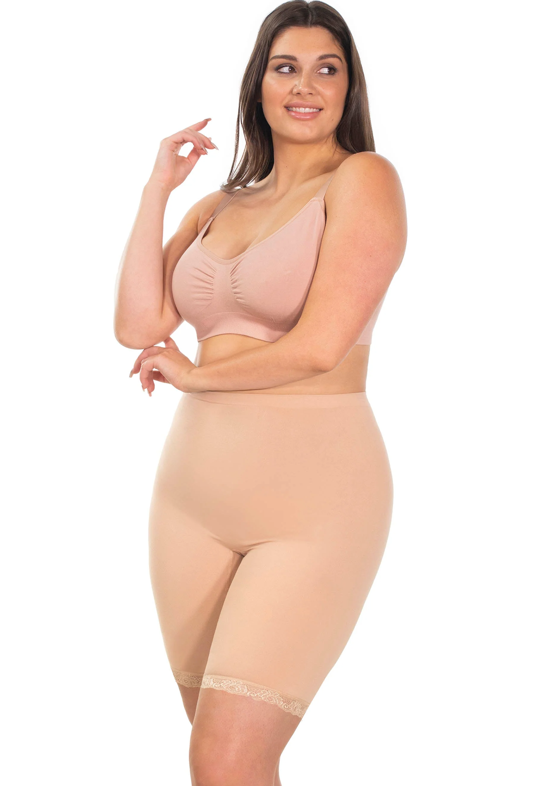 Travel Essential Anti Chafing High Rise Long Cotton Rich Shorts - Image 3