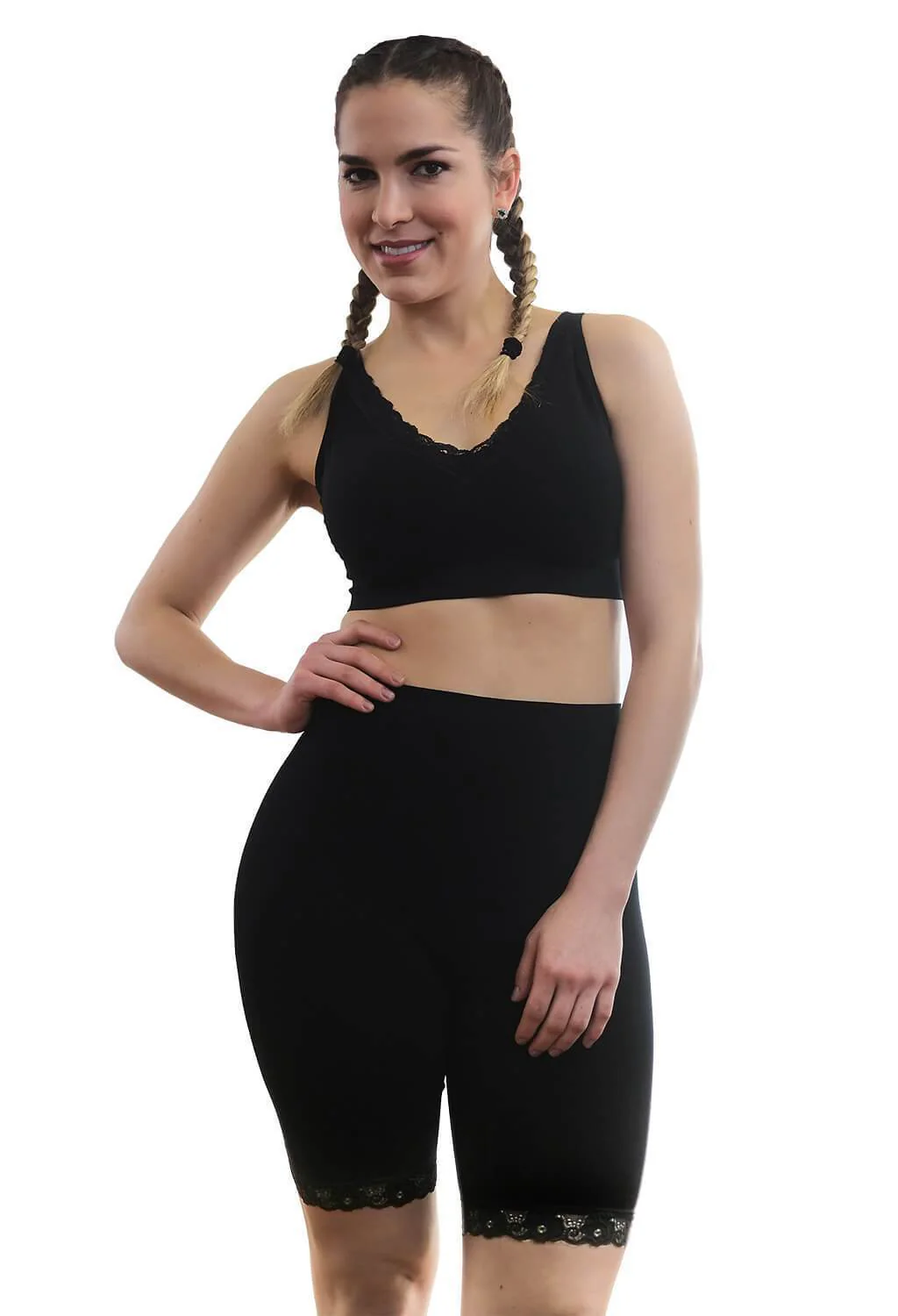 Travel Essential Anti Chafing High Rise Long Cotton Rich Shorts - Image 7
