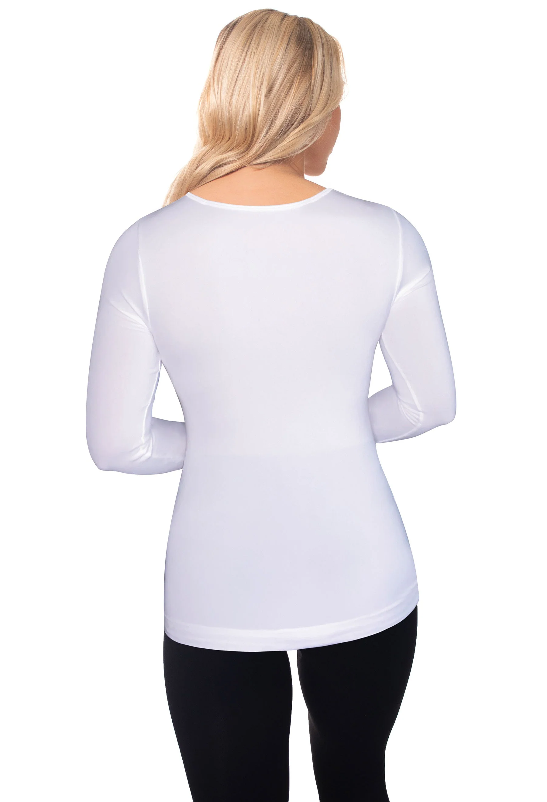 White Bamboo Long Sleeve Top - Image 4