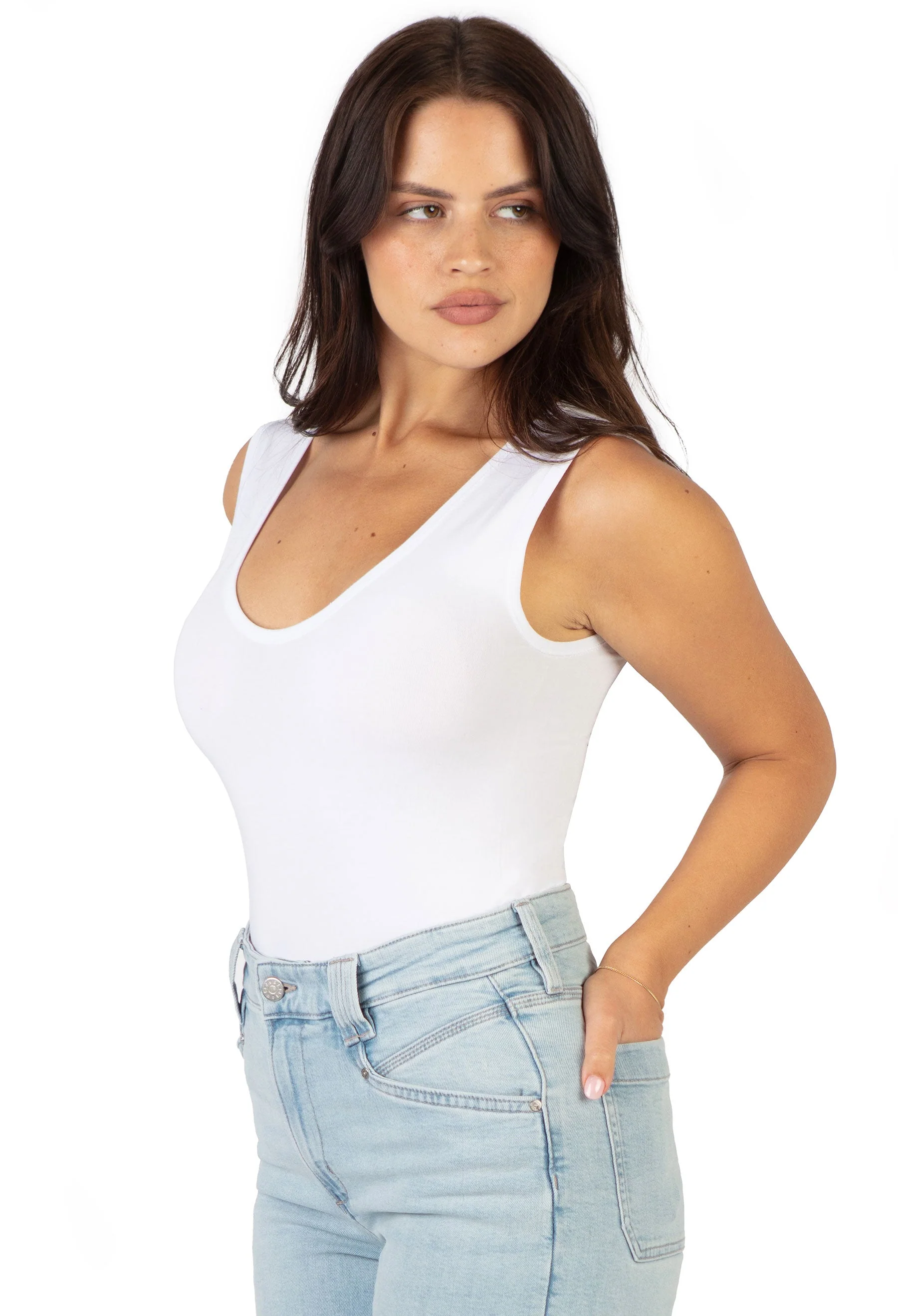 White Bamboo Tank Top - Image 5
