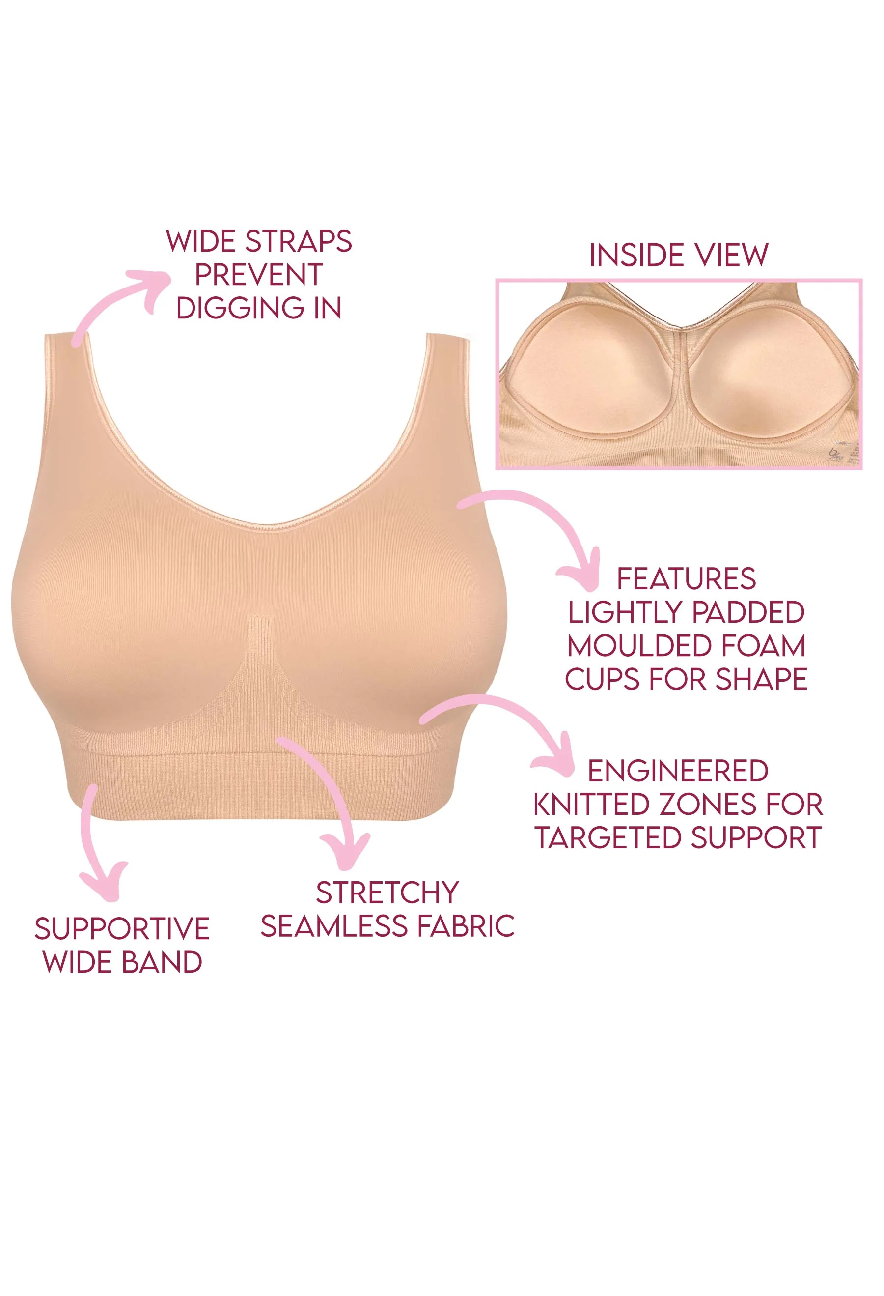Dream Comfort Wireless Bra | Fixed Moulded Cups - Image 3